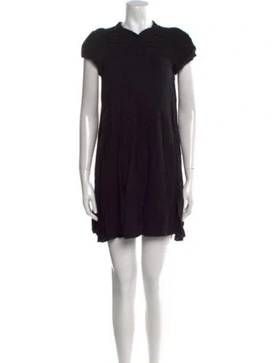 Pre-owned Sandro Crew Neck Mini Dress In Black