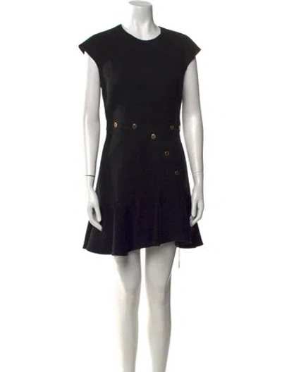 Pre-owned Sandro Crew Neck Mini Dress In Black