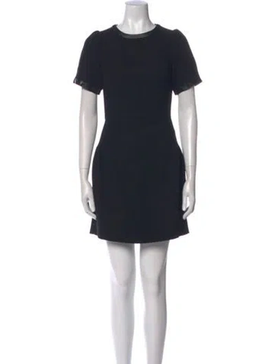 Pre-owned Sandro Crew Neck Mini Dress In Black