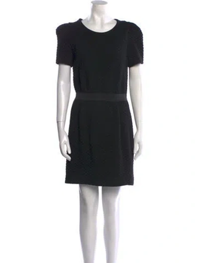 Pre-owned Sandro Crew Neck Mini Dress In Black