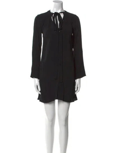 Pre-owned Sandro Crew Neck Mini Dress In Black