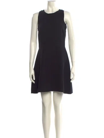 Pre-owned Sandro Crew Neck Mini Dress In Black