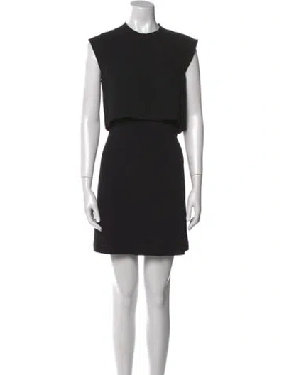 Pre-owned Sandro Crew Neck Mini Dress In Black