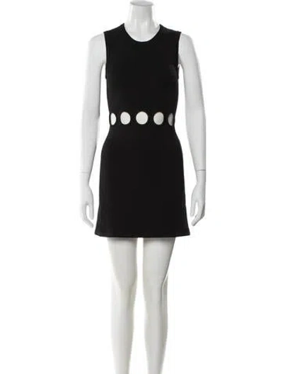 Pre-owned Sandro Crew Neck Mini Dress In Black