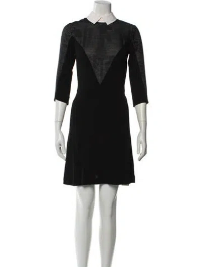 Pre-owned Sandro Crew Neck Mini Dress In Black