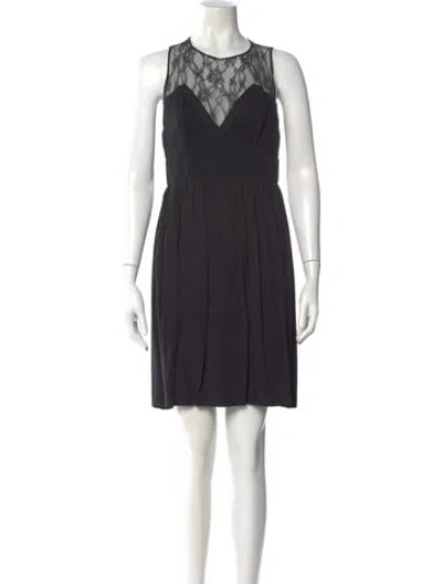 Pre-owned Sandro Crew Neck Mini Dress In Black