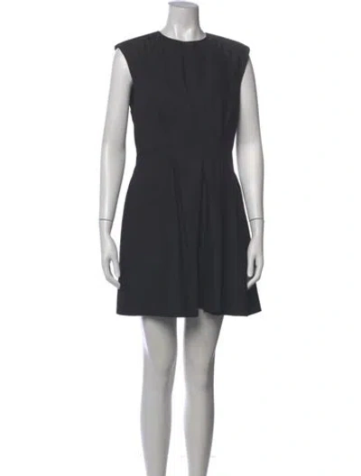 Pre-owned Sandro Crew Neck Mini Dress In Black