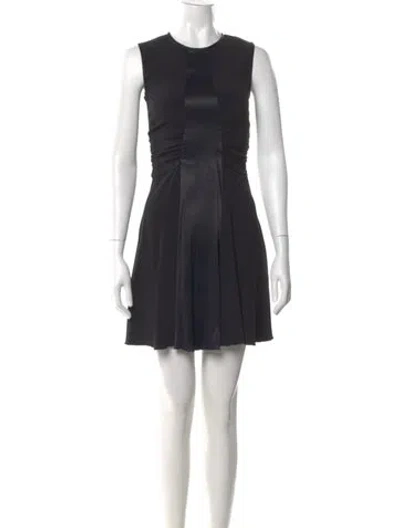 Pre-owned Sandro Crew Neck Mini Dress In Black