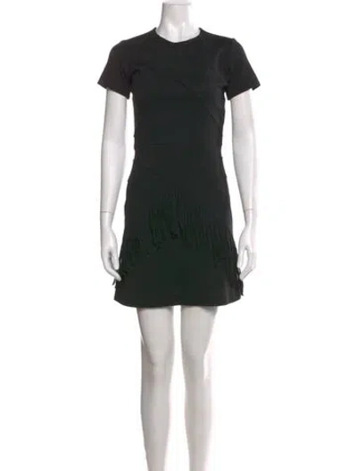 Pre-owned Sandro Crew Neck Mini Dress In Black