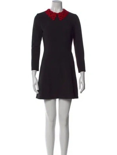 Pre-owned Sandro Crew Neck Mini Dress In Black