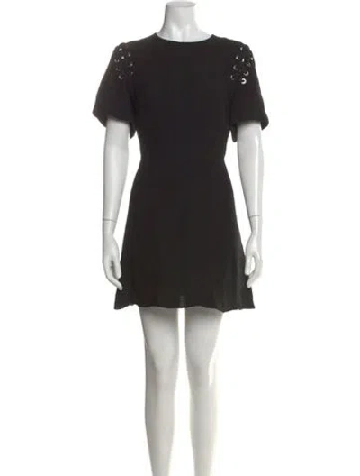 Pre-owned Sandro Crew Neck Mini Dress In Black
