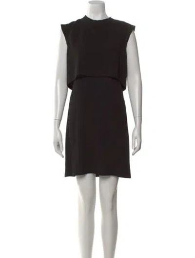 Pre-owned Sandro Crew Neck Mini Dress In Black