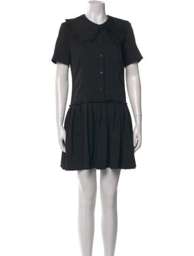 Pre-owned Sandro Crew Neck Mini Dress In Black