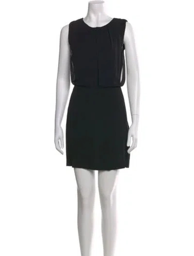 Pre-owned Sandro Crew Neck Mini Dress In Black