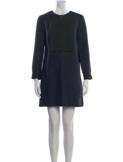 Pre-owned Sandro Crew Neck Mini Dress In Black