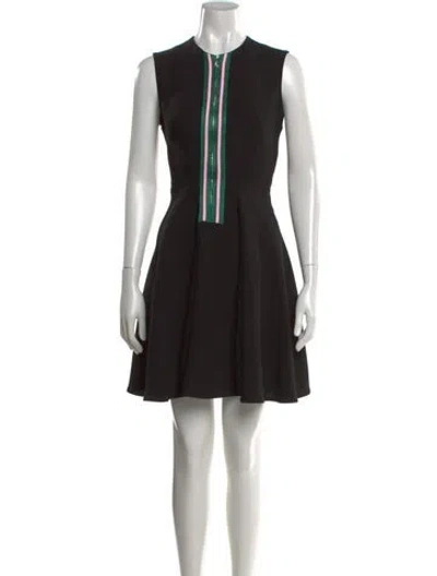 Pre-owned Sandro Crew Neck Mini Dress In Black