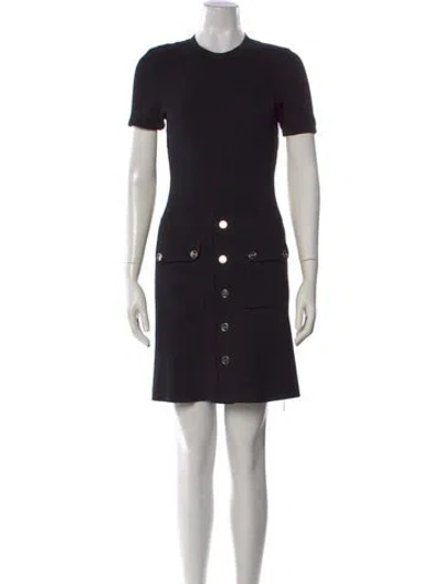 Pre-owned Sandro Crew Neck Mini Dress In Black