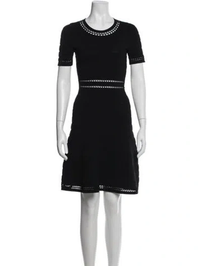 Pre-owned Sandro Crew Neck Mini Dress In Black