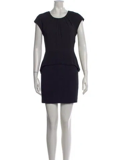 Pre-owned Sandro Crew Neck Mini Dress In Black