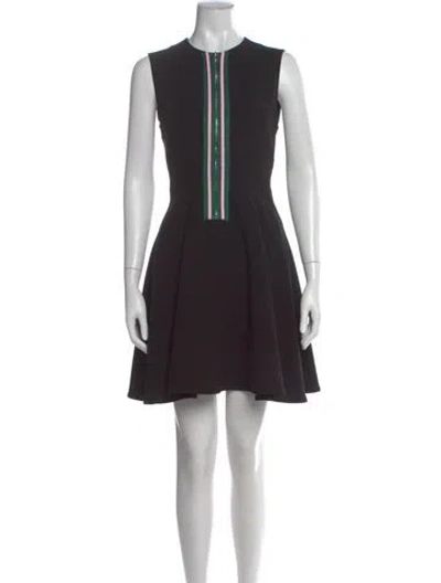 Pre-owned Sandro Crew Neck Mini Dress In Black
