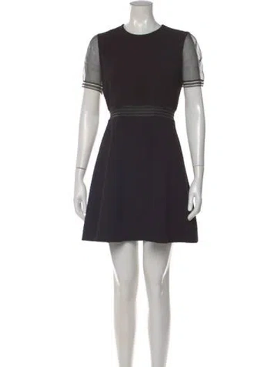 Pre-owned Sandro Crew Neck Mini Dress In Black