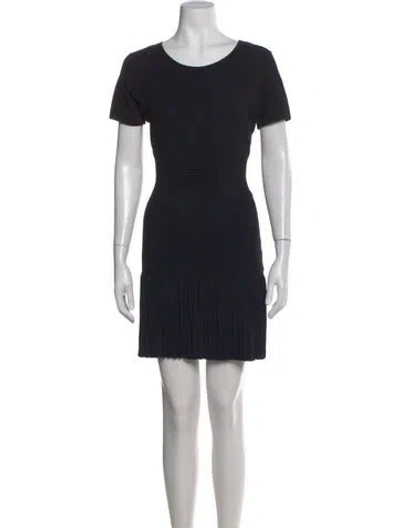 Pre-owned Sandro Crew Neck Mini Dress In Black