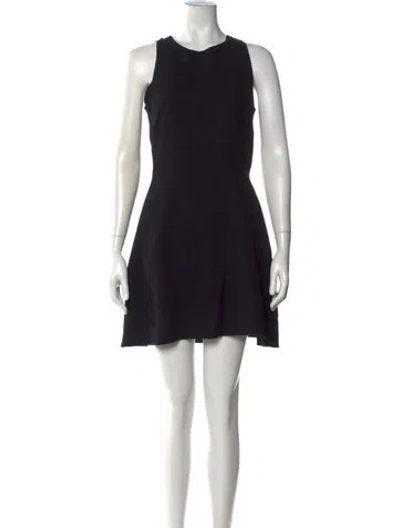Pre-owned Sandro Crew Neck Mini Dress In Black