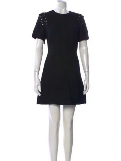 Pre-owned Sandro Crew Neck Mini Dress In Black