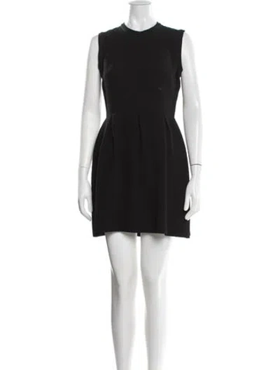 Pre-owned Sandro Crew Neck Mini Dress In Black