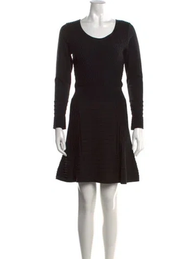 Pre-owned Sandro Crew Neck Mini Dress In Black