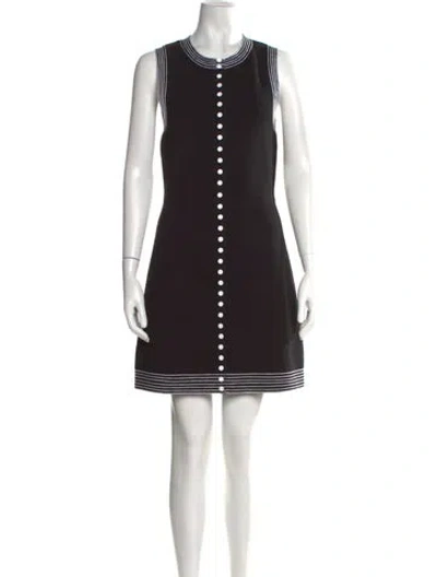 Pre-owned Sandro Crew Neck Mini Dress In Black