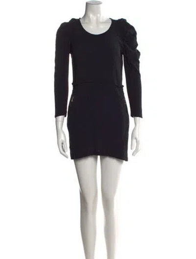 Pre-owned Sandro Crew Neck Mini Dress In Black