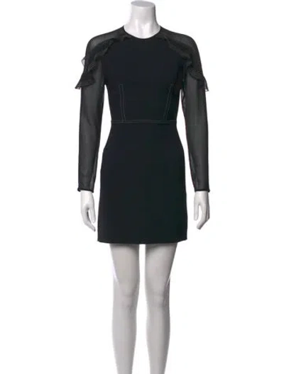 Pre-owned Sandro Crew Neck Mini Dress In Black