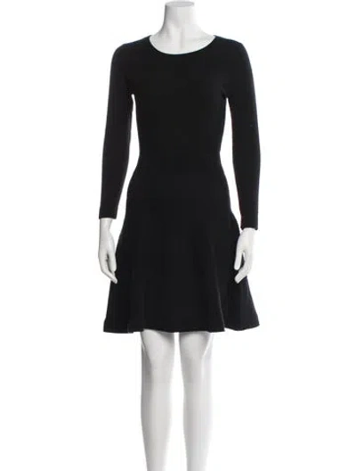 Pre-owned Sandro Crew Neck Mini Dress In Black