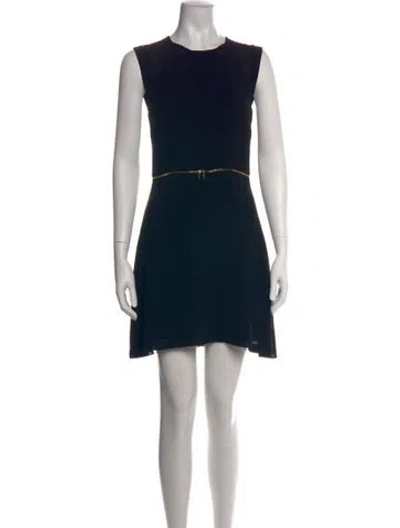 Pre-owned Sandro Crew Neck Mini Dress In Black