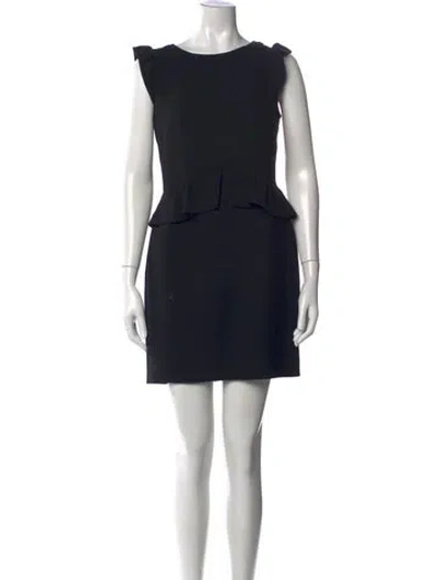 Pre-owned Sandro Crew Neck Mini Dress In Black