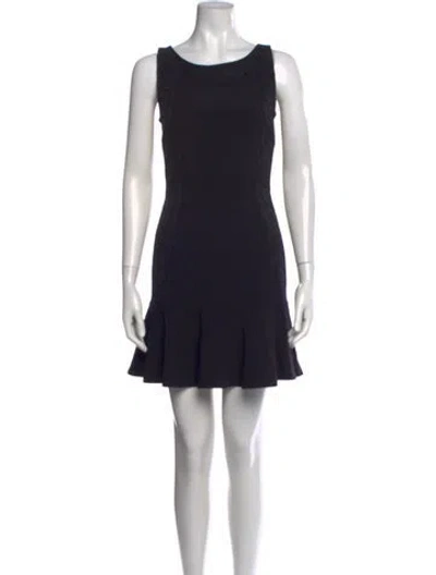 Pre-owned Sandro Crew Neck Mini Dress In Black