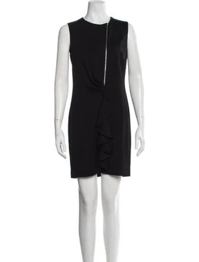 Pre-owned Sandro Crew Neck Mini Dress In Black