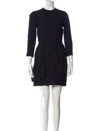 Pre-owned Sandro Crew Neck Mini Dress In Black