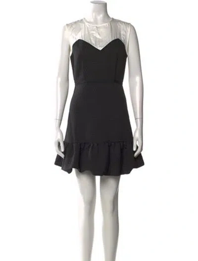 Pre-owned Sandro Crew Neck Mini Dress In Black