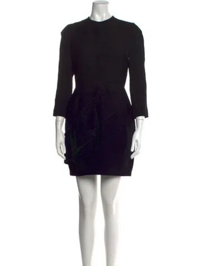 Pre-owned Sandro Crew Neck Mini Dress In Black