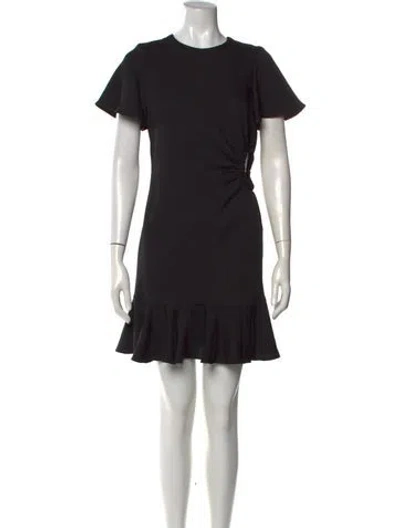 Pre-owned Sandro Crew Neck Mini Dress In Black