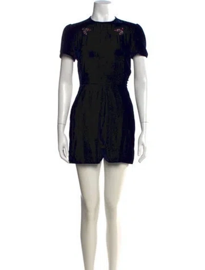 Pre-owned Sandro Crew Neck Mini Dress In Black
