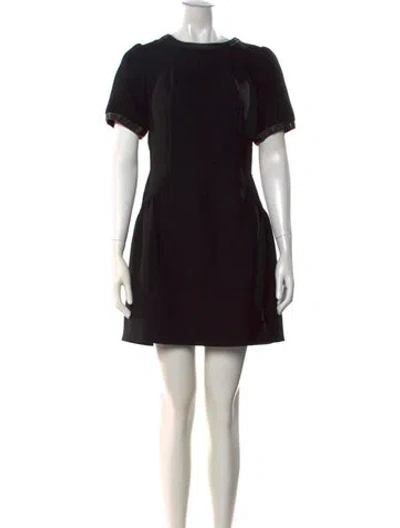 Pre-owned Sandro Crew Neck Mini Dress In Black