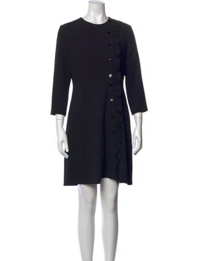 Pre-owned Sandro Crew Neck Mini Dress In Black