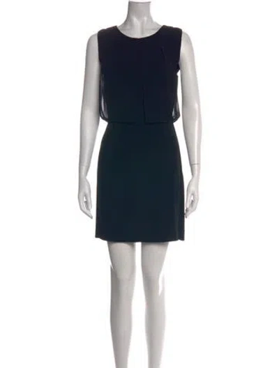 Pre-owned Sandro Crew Neck Mini Dress In Black