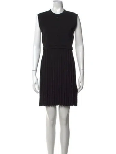 Pre-owned Sandro Crew Neck Mini Dress In Black
