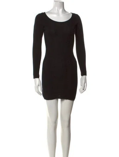 Pre-owned Sandro Crew Neck Mini Dress In Black