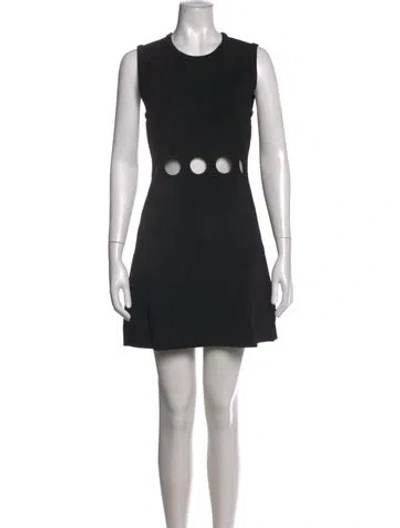 Pre-owned Sandro Crew Neck Mini Dress In Black