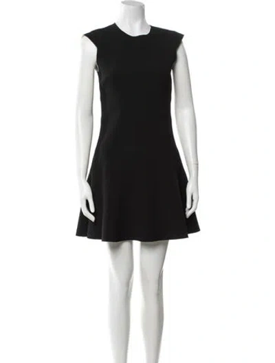 Pre-owned Sandro Crew Neck Mini Dress In Black